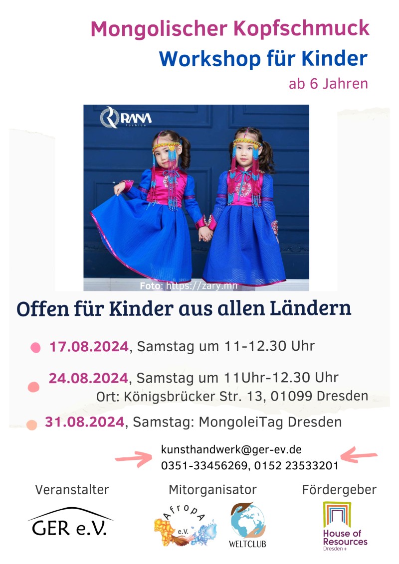 Flyer Mongolisches Kunsthandwerk für Kinder