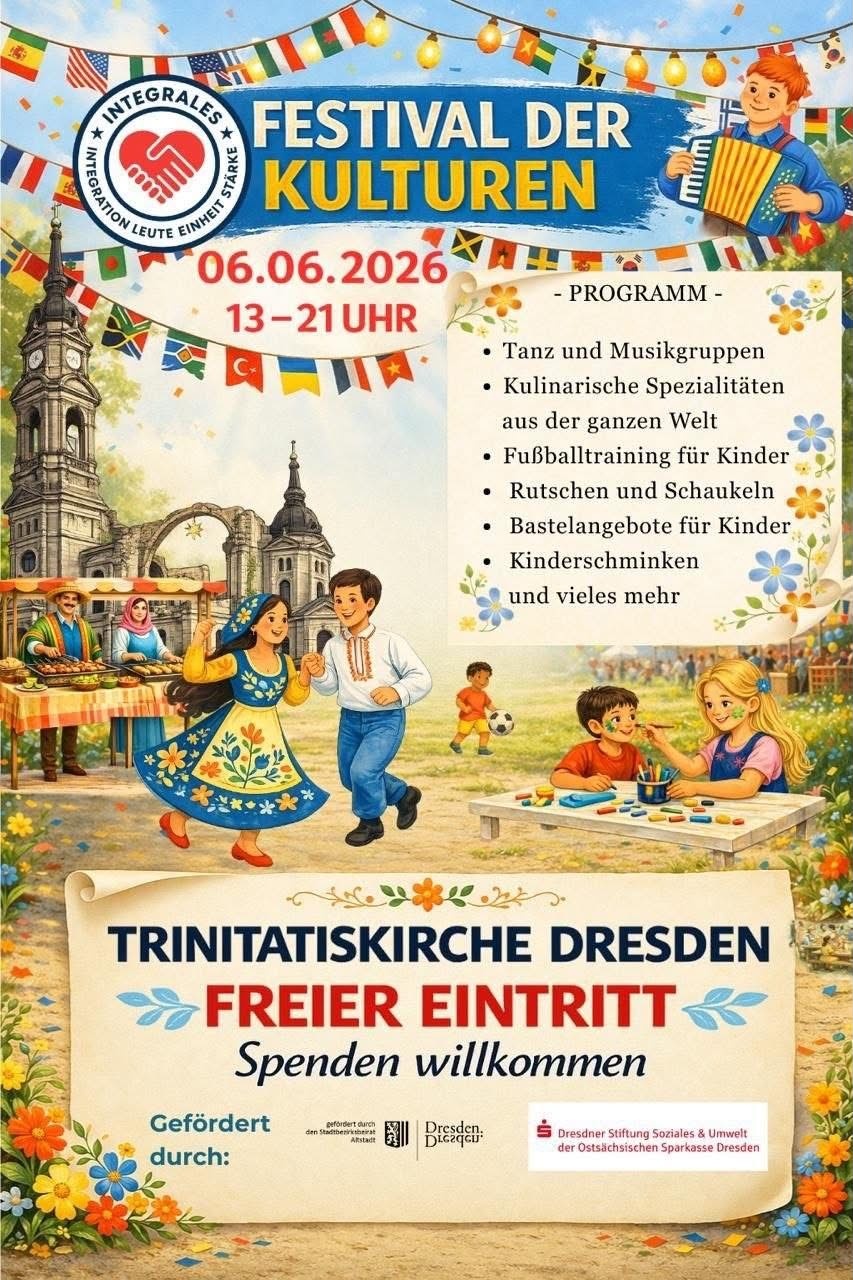 Der GER e.V. ist zu Gast beim Festival der Kulturen am 06.06.2026 an der Trinitatiskirche.